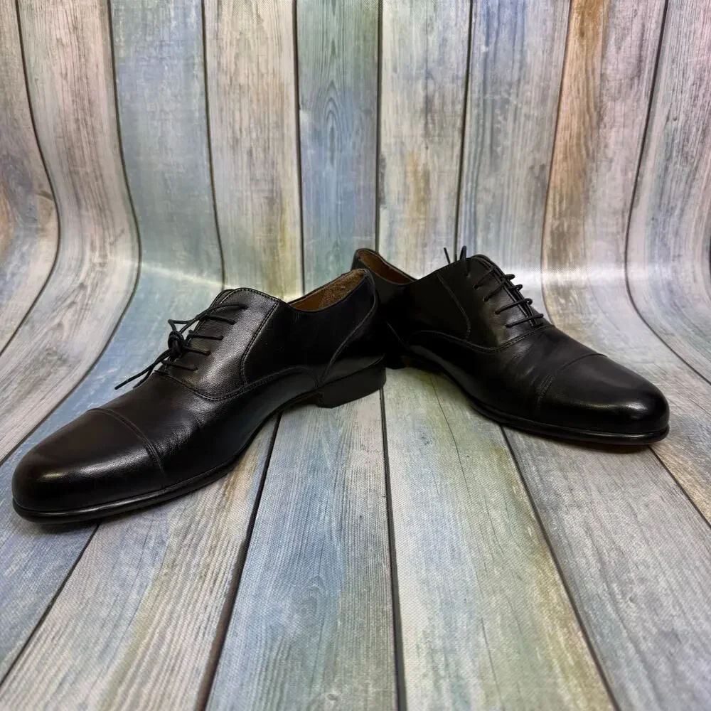 Italy Bragano Cole Haan Men's Black Dress Shoes Size 11.5 N Lace Up